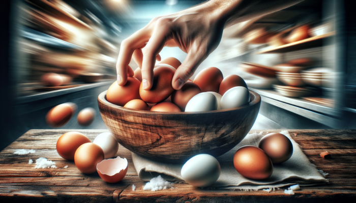Selecting fresh, room-temperature eggs for optimal boiling results.