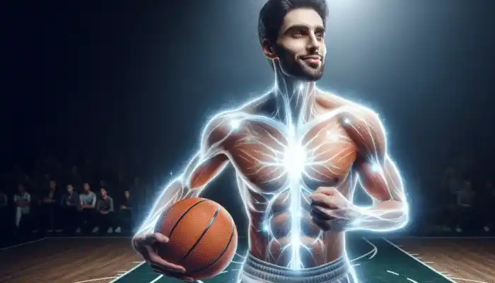 Man with clear skin playing sports, showcasing antibacterial body wash benefits.