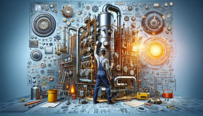 A skilled boiler technician in West Vancouver servicing various boilers, certified by Technical Safety BC and the Canadian Gas Association.