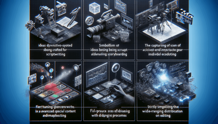 An overview detailing the stages of Small Business Video Production: scriptwriting, storyboarding, filming, editing, and distribution.